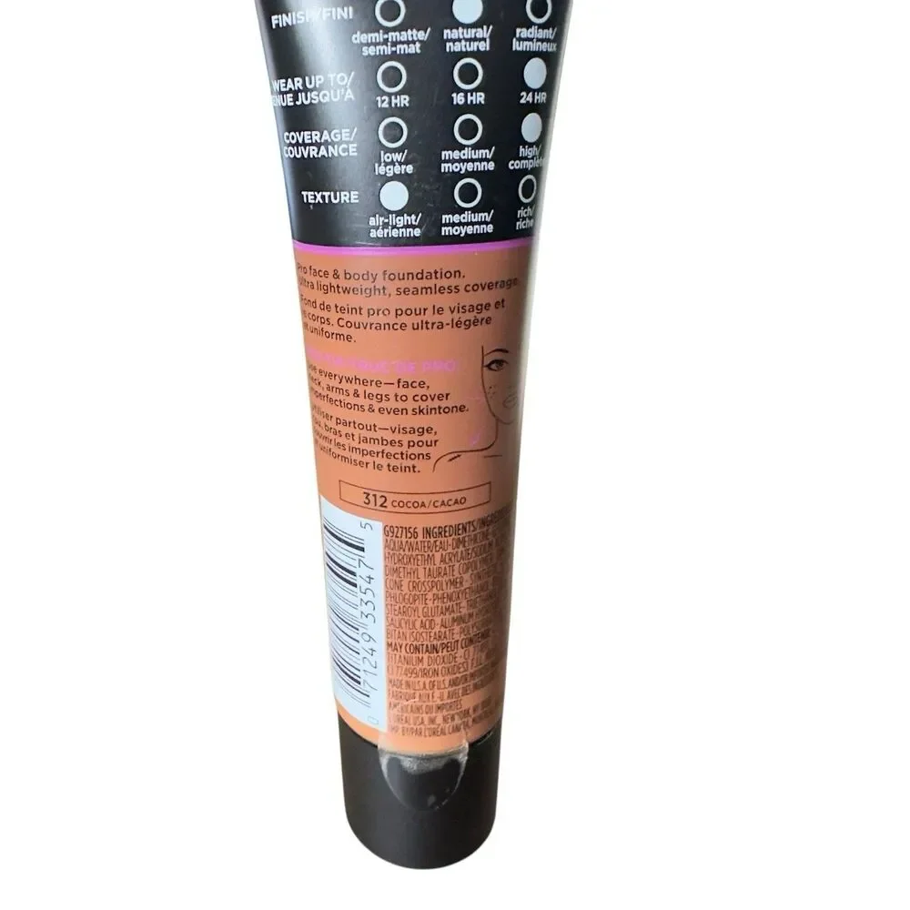 L'Oreal Paris Infallible Foundation #312 Cocoa 24hr Full Coverage